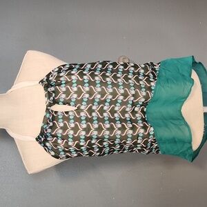 Ezra moody floral sheer satin halter high low summer tunic top Whimsigoth Y2K